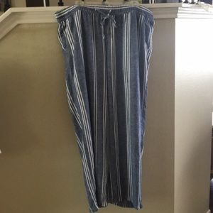 Linen blend wide legged pants